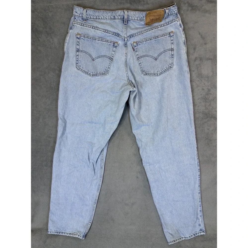 Vintage Levis Jeans Mens 38x34 Blue Light Wash 570 Taper Baggy Made‎ In USA 90s